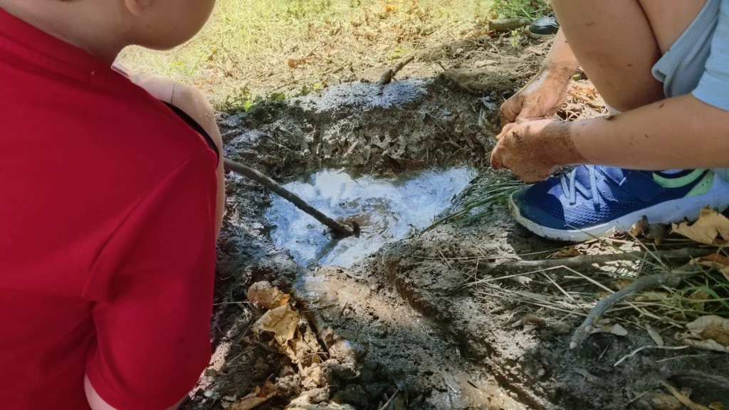 kinder bei beim naturspiel